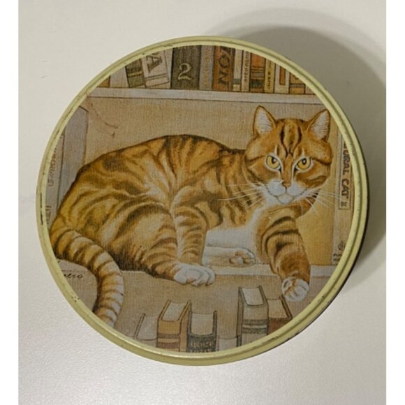 Wendell T. Book by Lowell Herrero Cat Decorative Tin Nesting Canister Set of 2 - Picture 3 of 8